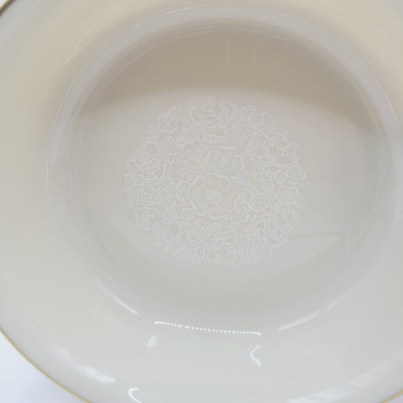 Lenox Moonspun Ivory Porcelain Fruit Cereal Bowl W/ Floral Lace Design Gold Trim - Picture 3 of 8